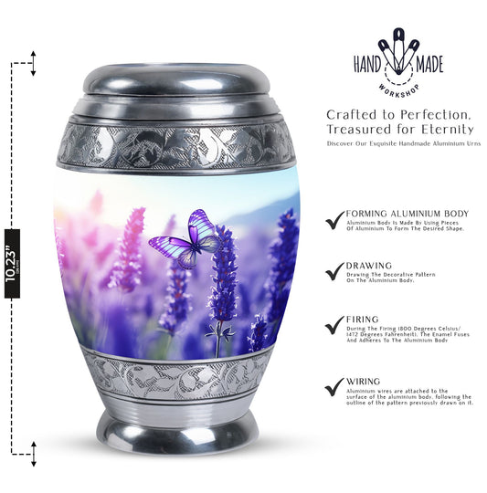 Large Colorful Butterflies Urn for ashes.