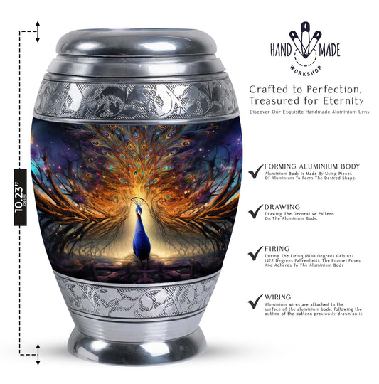 Classic Peacock Urn for Human Ashes.