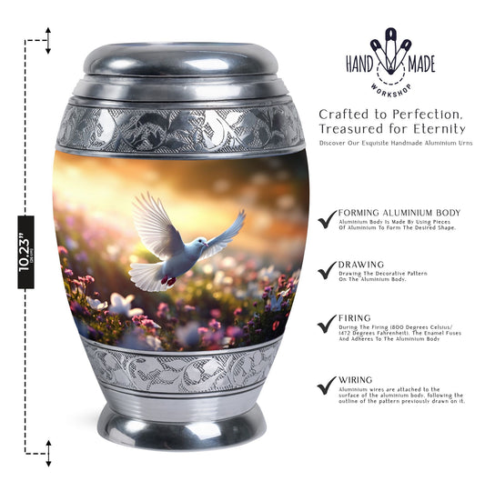 Engravable Dove Urn for Human Ashes.