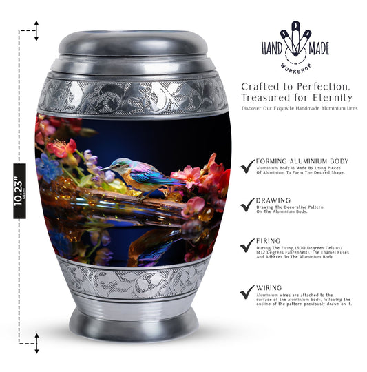 Classic Sparrow Urn made of Aluminium for Adult Cremation