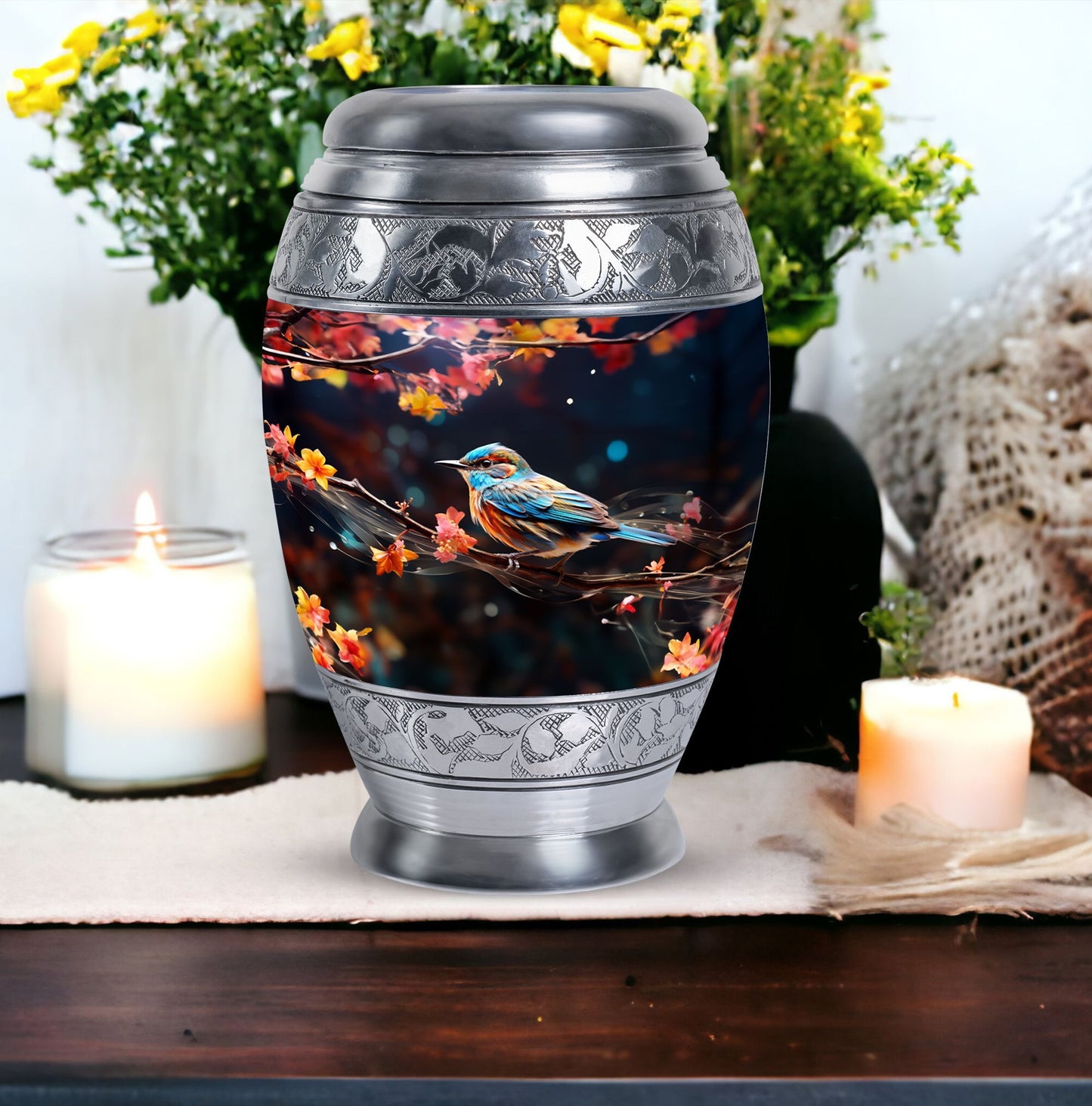 Classic Sparrow Urns for Ashes, Large Aluminium Memorial Urn.