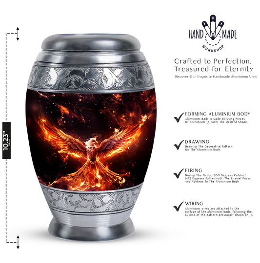 Large White Phoenix Memorial Urn.