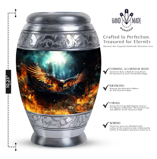 Classic Eagle Urn design large aluminium urn.