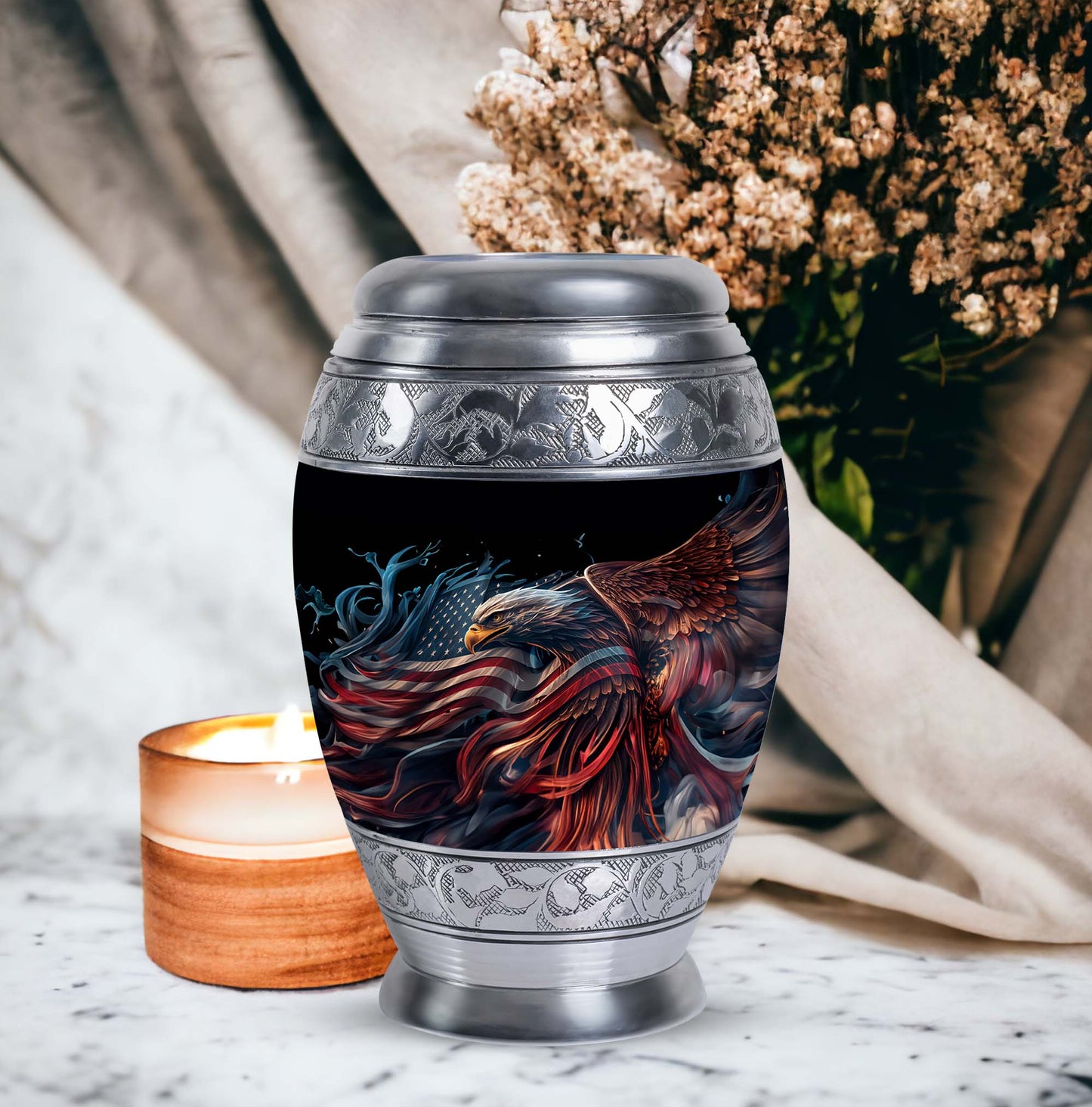 3-inch classic eagle urn crafted from aluminium