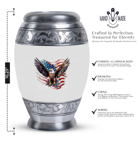 Custom 3-inch Eagle Urn for Human Ashes in aluminium.