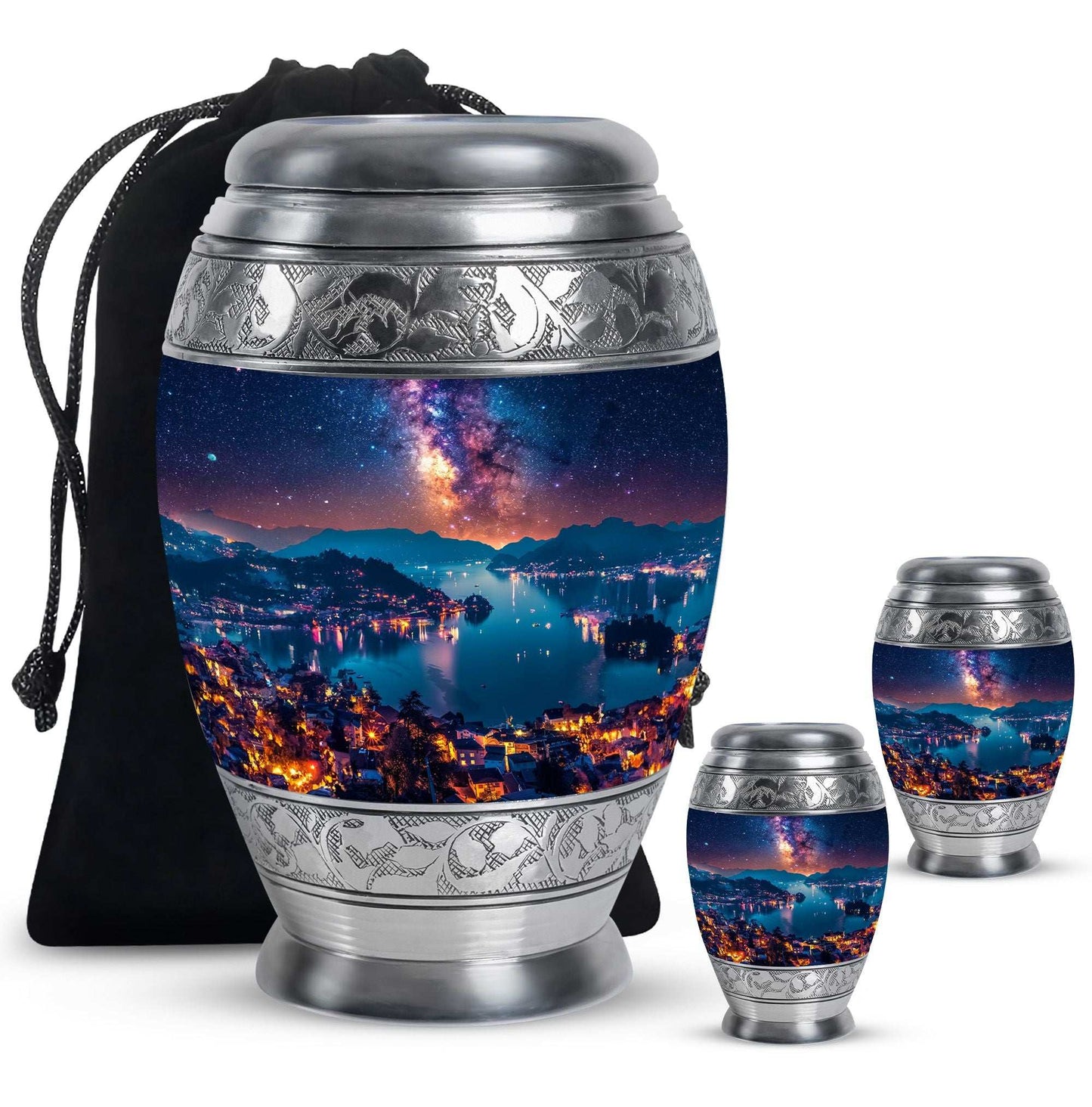Milkyway Adult Urn Large Funeral Urn - Galaxy Decorative Urns For Ashes