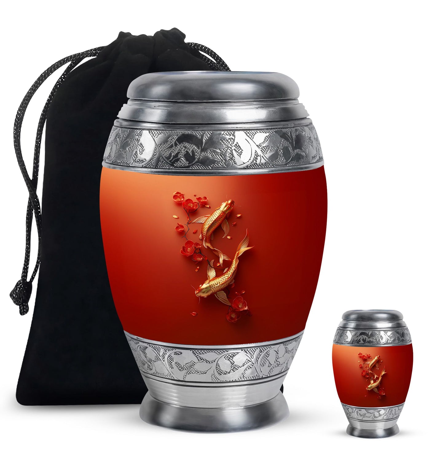 Gold Personalized Fish Cremation Urn for Pet Ashes - 10-inch, 200 cu in - Yatskia
