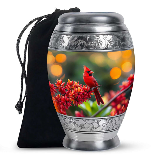 Cardinal Cremation Urn for Adult Ashes - 10 Inch Cremation Keepsake Urn