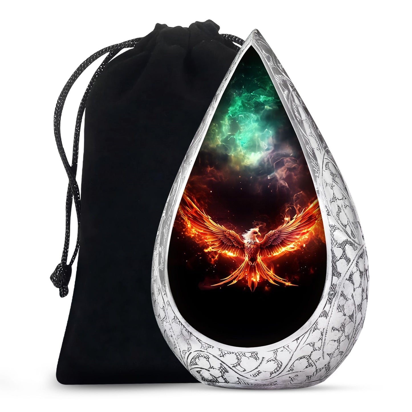 Classic Phoenix Urn - Aluminium Ash Holder for Male and Female
