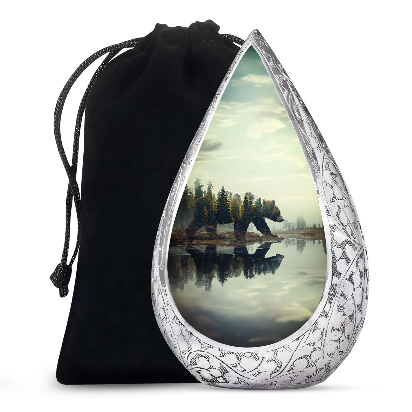 Bear Themed Cremation Urn For Ashes - Funeral Urn for Loved Ones