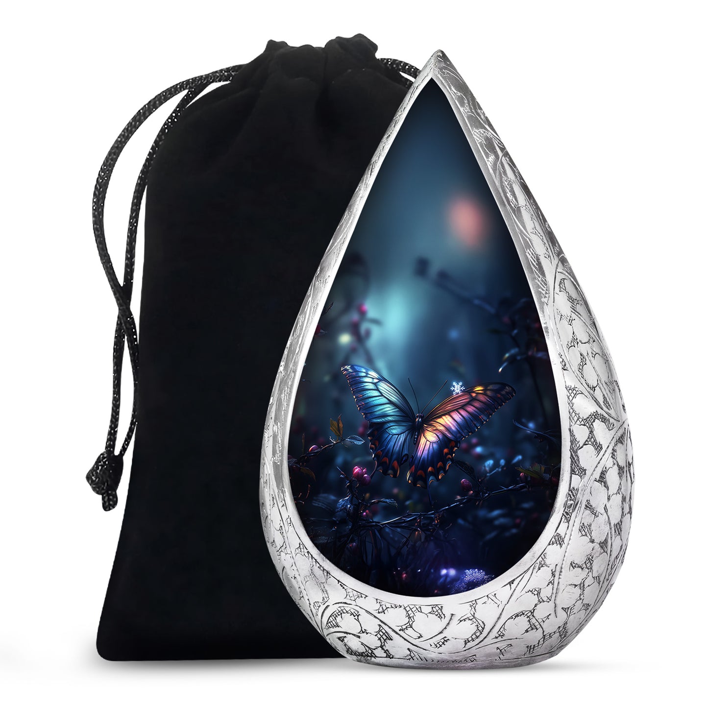 Personalized Butterfly Cremation Urn for Human Ashes - 10-inch, 200 cu in - Yatskia
