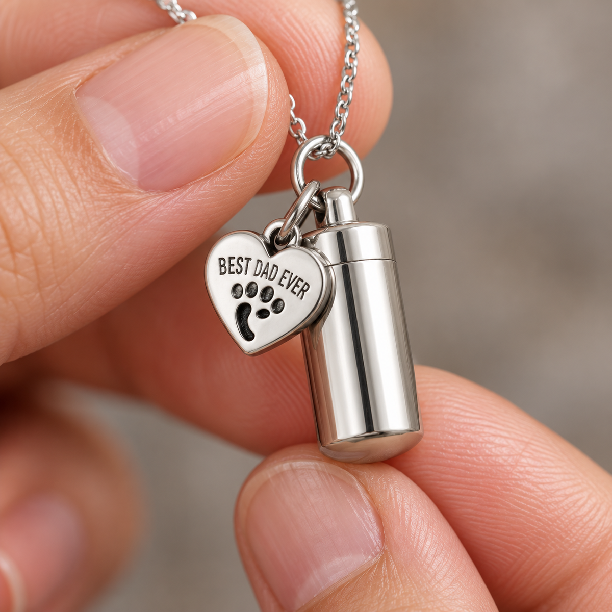 Dad Keepsake Necklace for Ashes | Memorial Urn Pendant