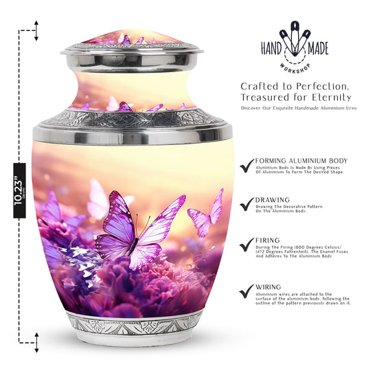 Customizable 3-inch Butterfly in Meadow Urn for Human Ashes.