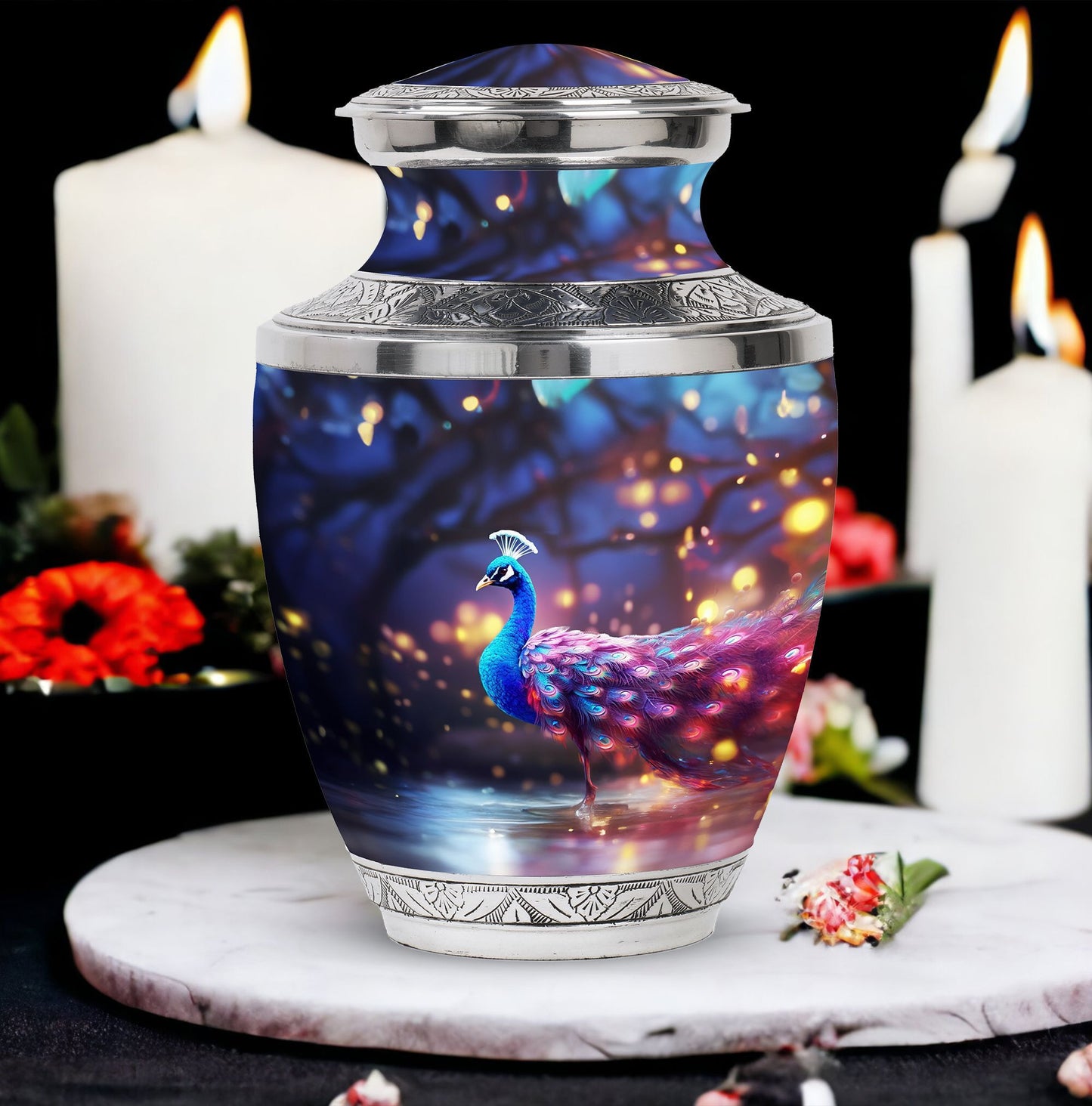 Peacock Urn for Human Ashes.