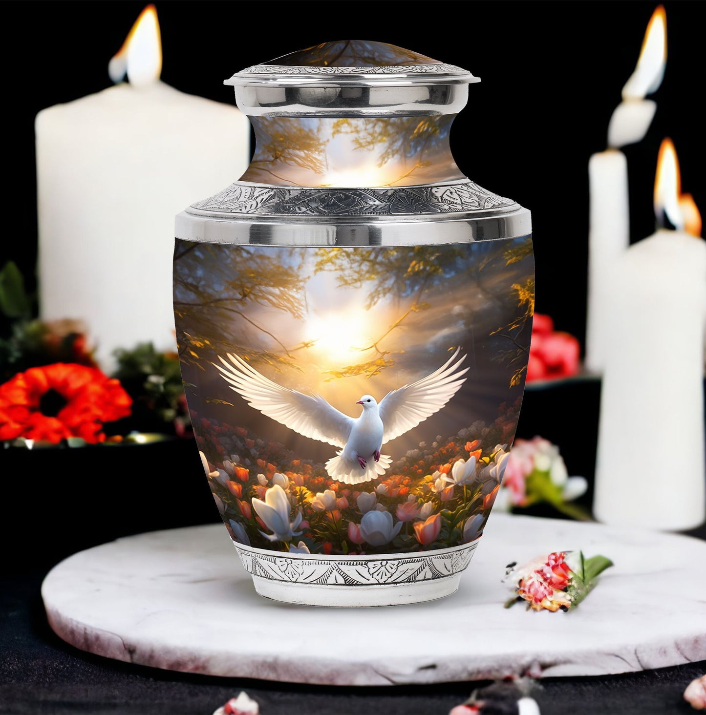 3-inch Dove Memorial Urn in Classic Design.