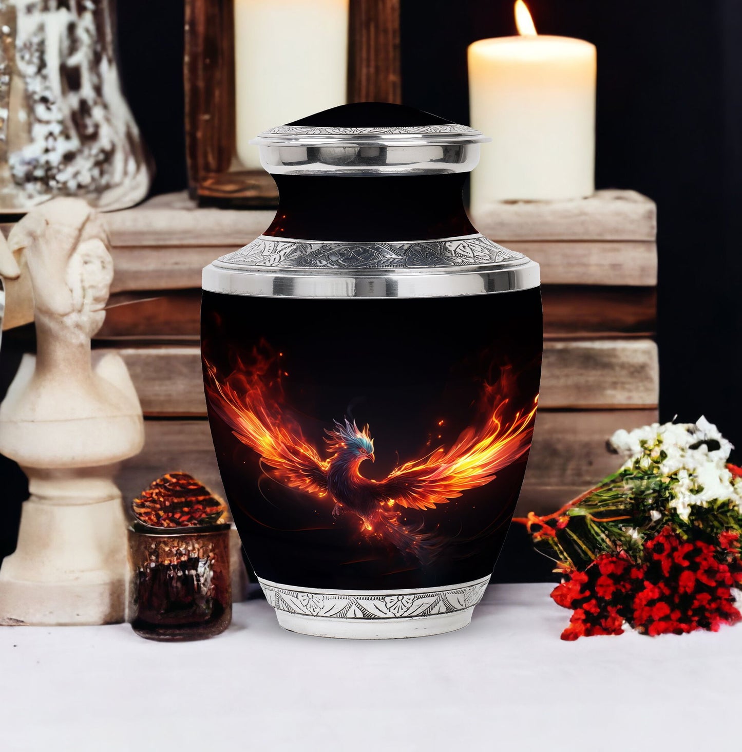 Blue Phoenix Classic Urn for ashes.