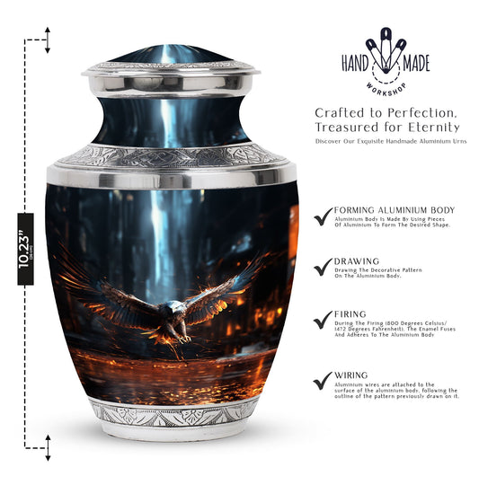 Custom Eagle Urn, large aluminium burial urn.