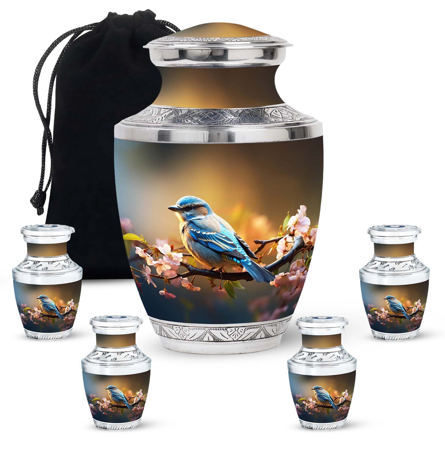 Personalized Bird Cremation Urn for Human Ashes - 10-inch, 200 cu in - Yatskia