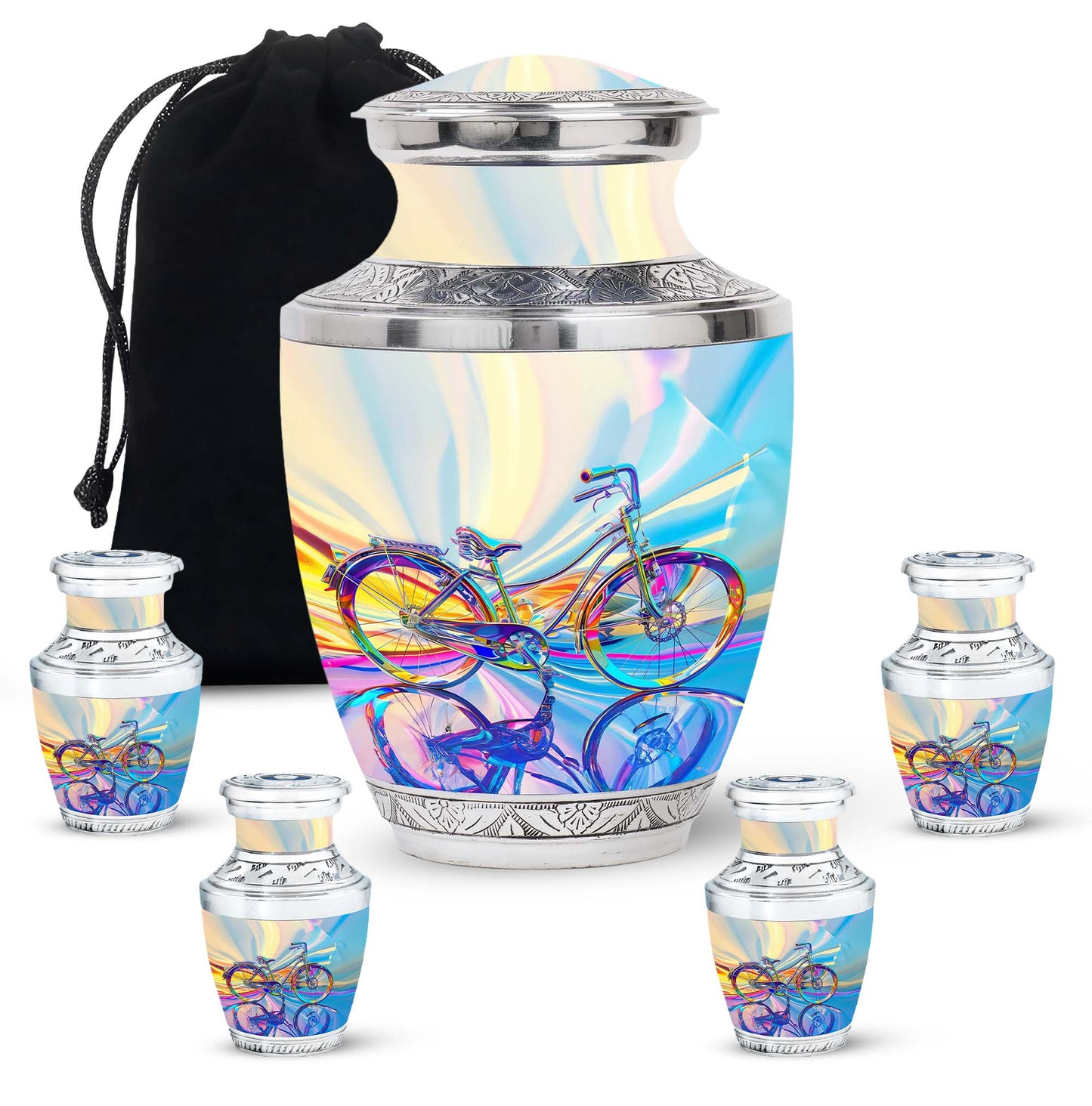 Personalized Bicycle Keepsake Urn for Human Ashes - 10-inch, 200 cu in - Yatskia