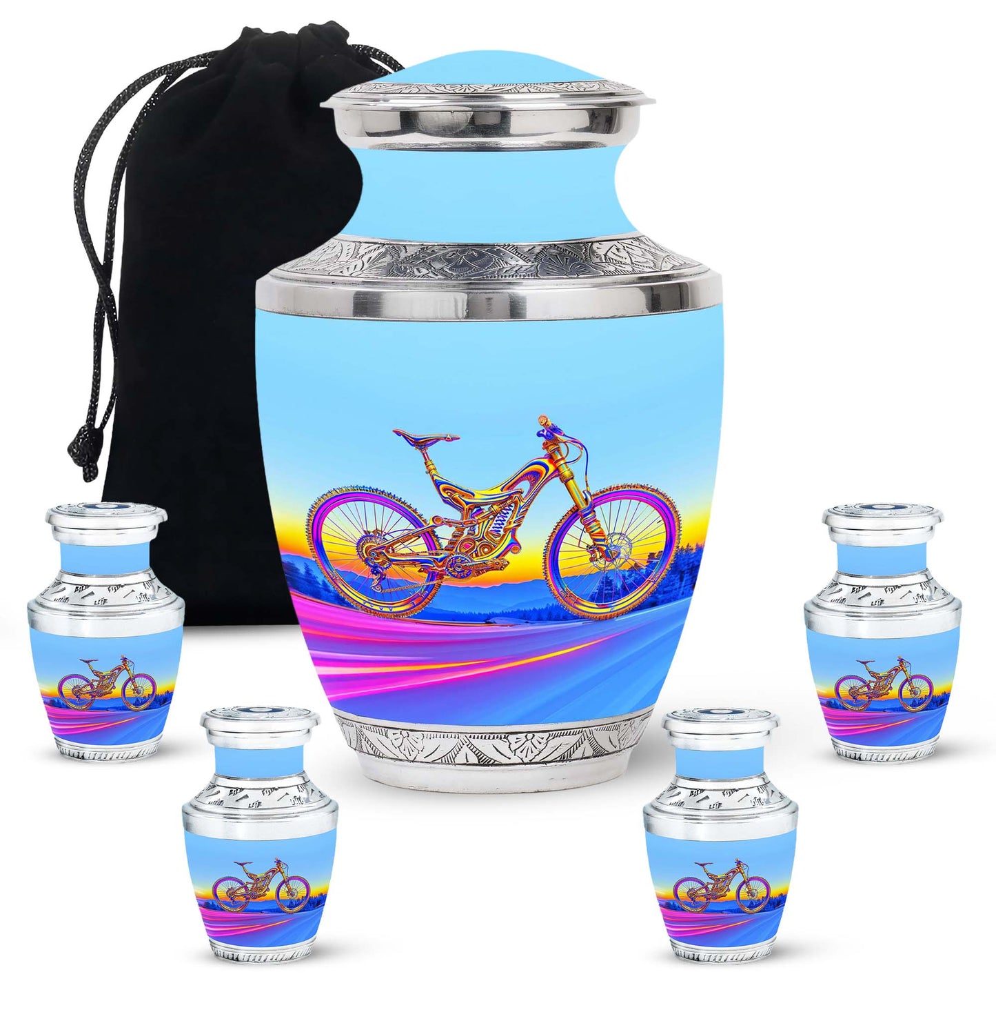 Personalized Bicycle Cremation Urn for Adult - 10-inch, 200 cu in - Yatskia