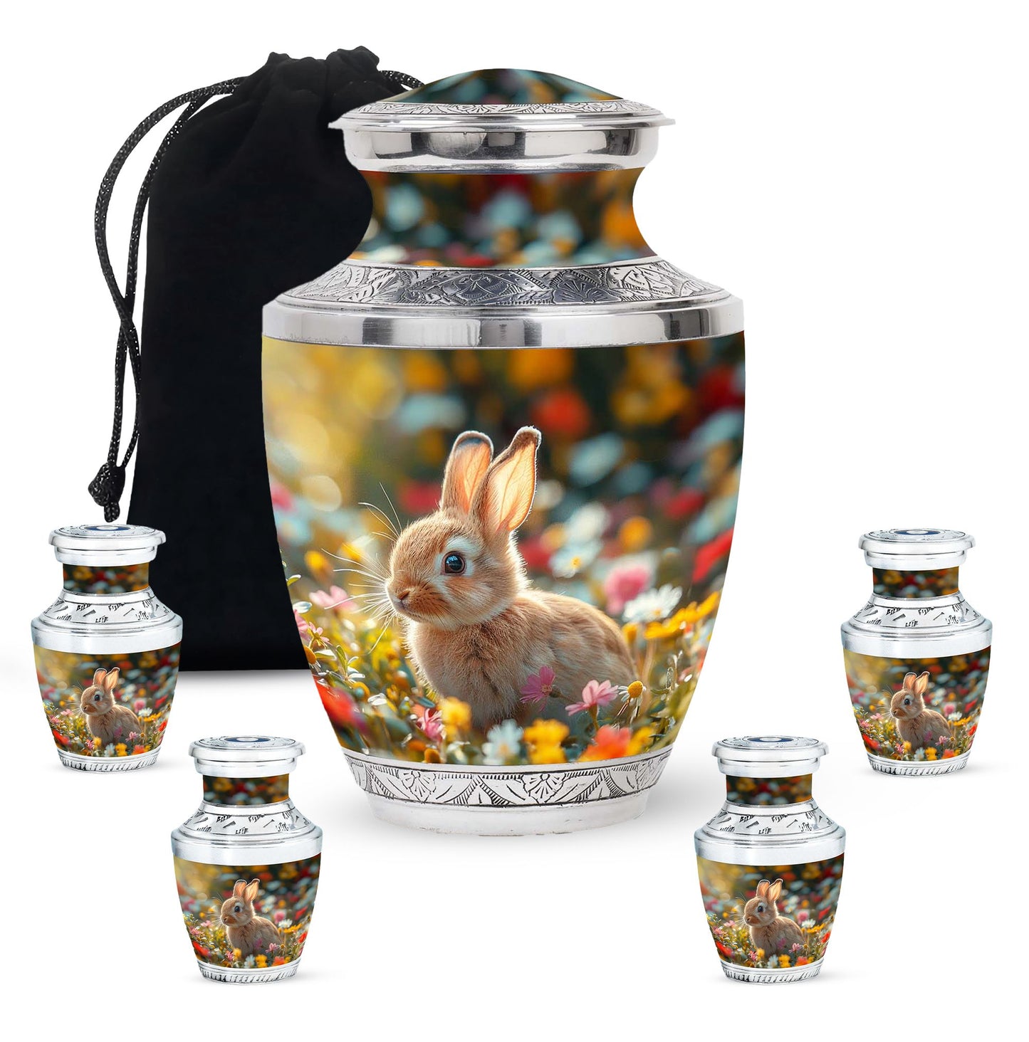 Personalized Rabbit Cremation Urn for Pet Ashes - 10-inch, 200 cu in - Yatskia