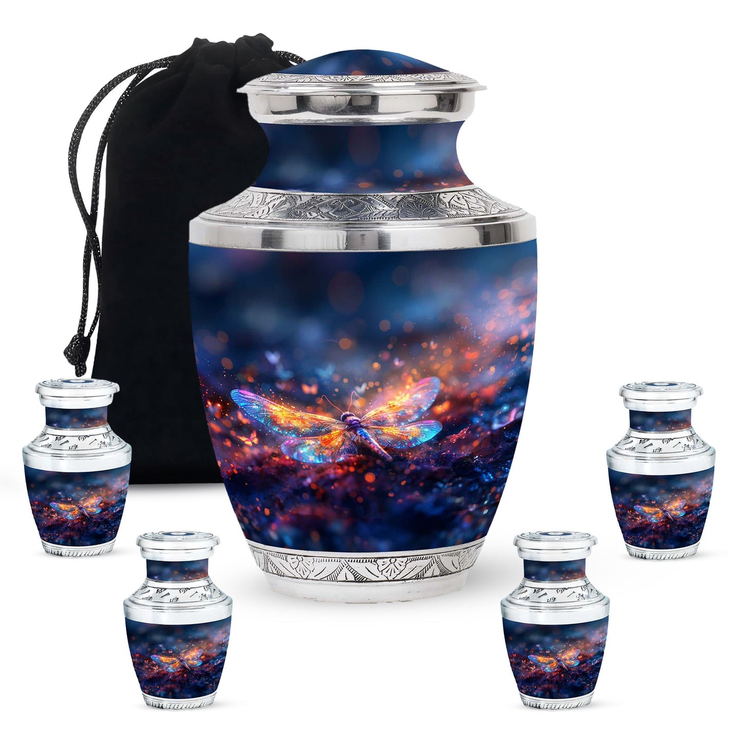 Personalized Dragonfly Cremation Urn for Human Ashes - 10-inch, 200 cu in - Yatskia