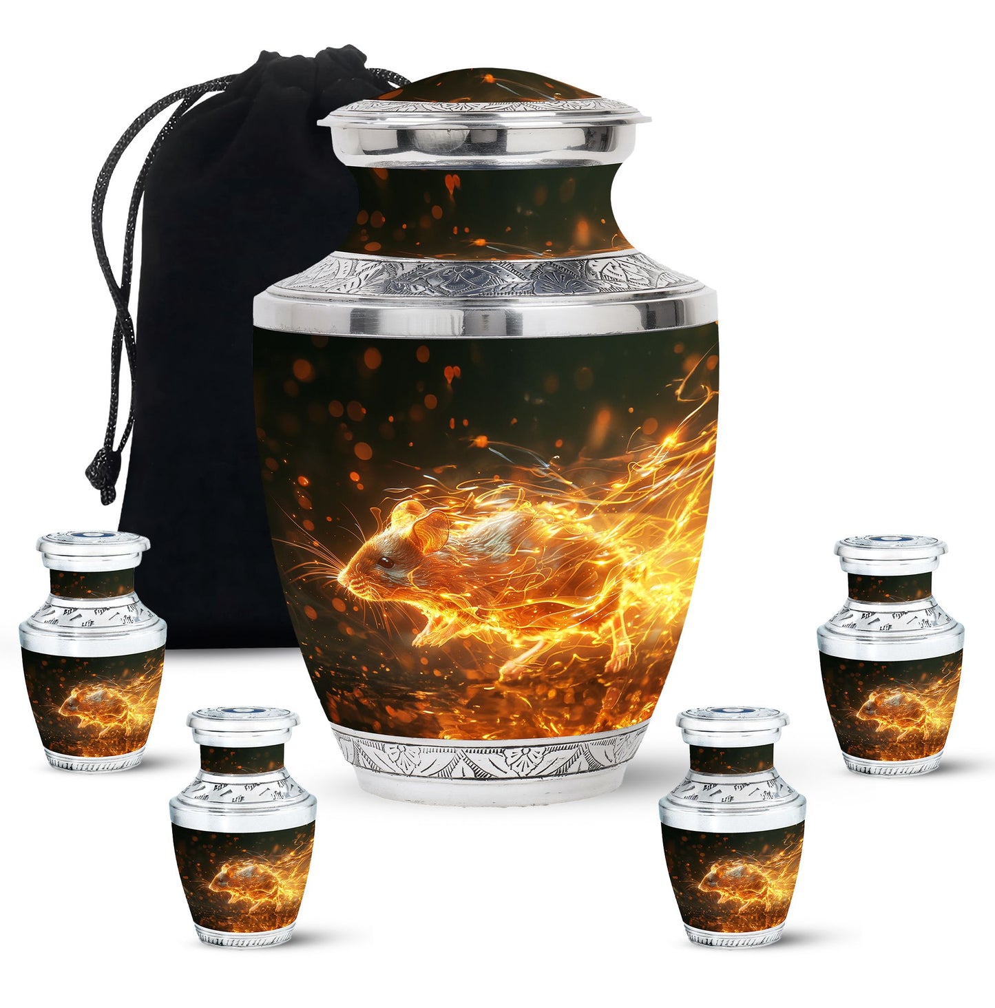 Personalized Mouse Cremation Urn for Human Ashes - 10-inch, 200 cu in - Yatskia