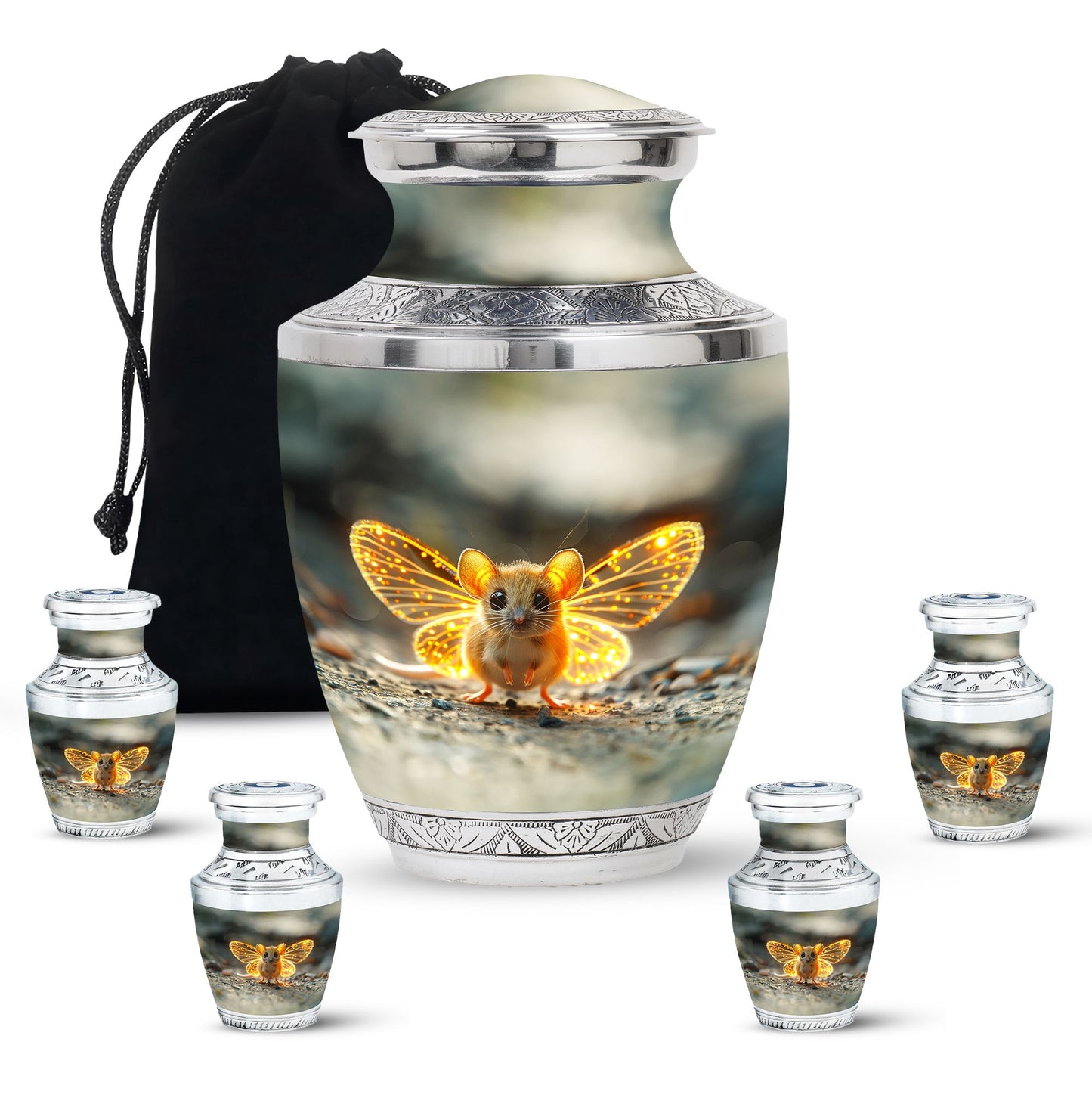 Personalized Artistic Cremation Urn for Women - 10-inch, 200 cu in - Yatskia