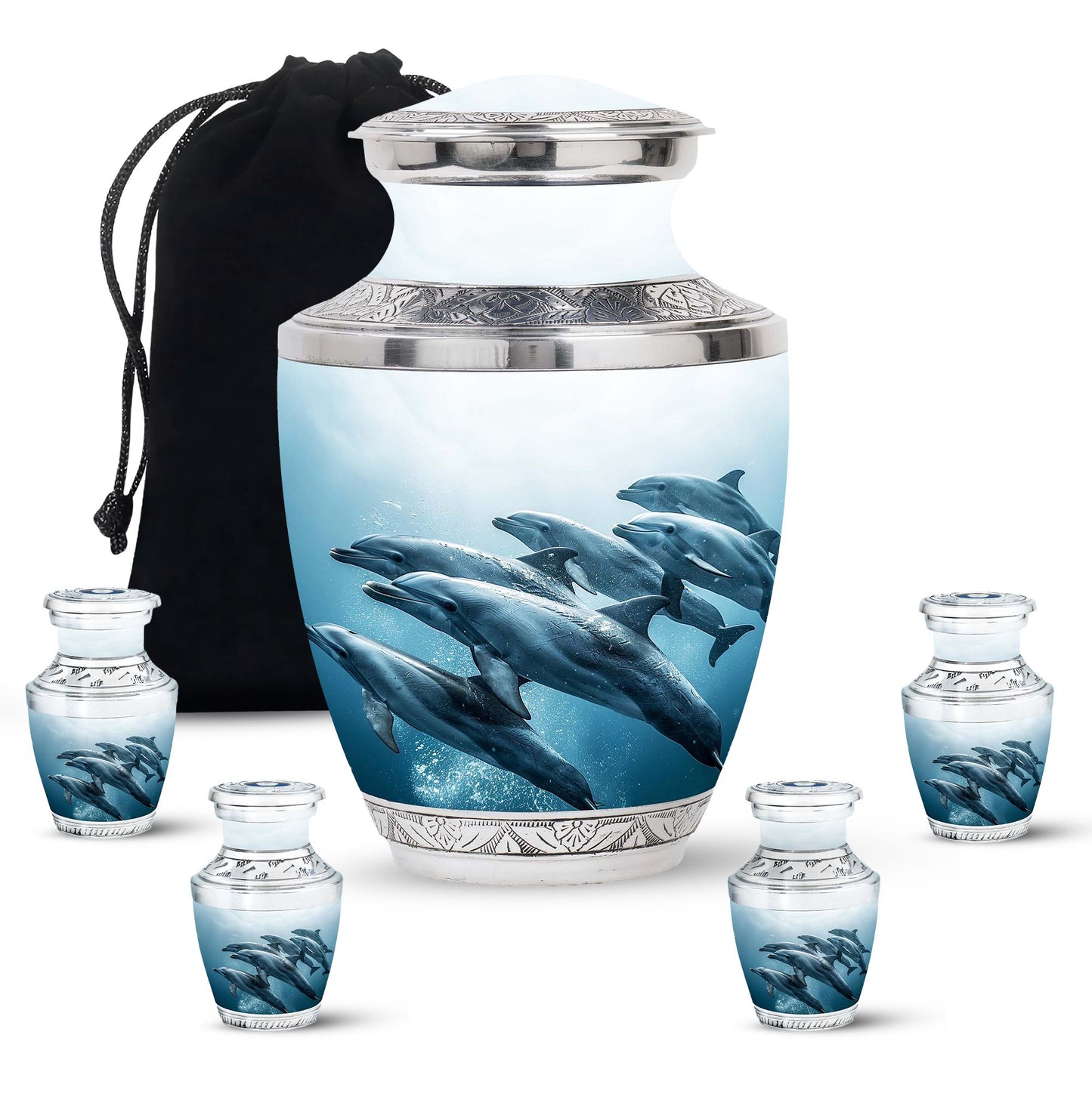 Personalized Dolphin Cremation Urn for Men and Women - 10-inch, 200 cu in - Yatskia