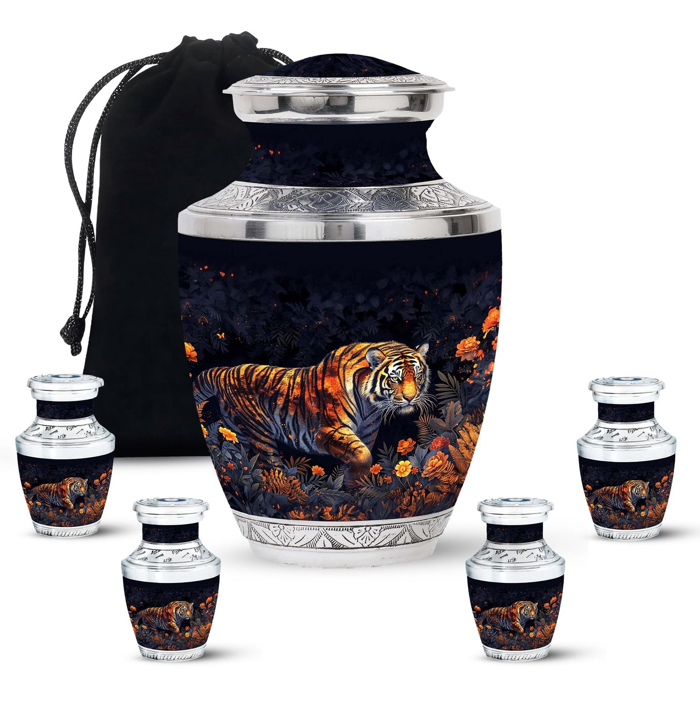 Personalized Tiger Cremation Urn for Human Ashes - 10-inch, 200 cu in - Yatskia
