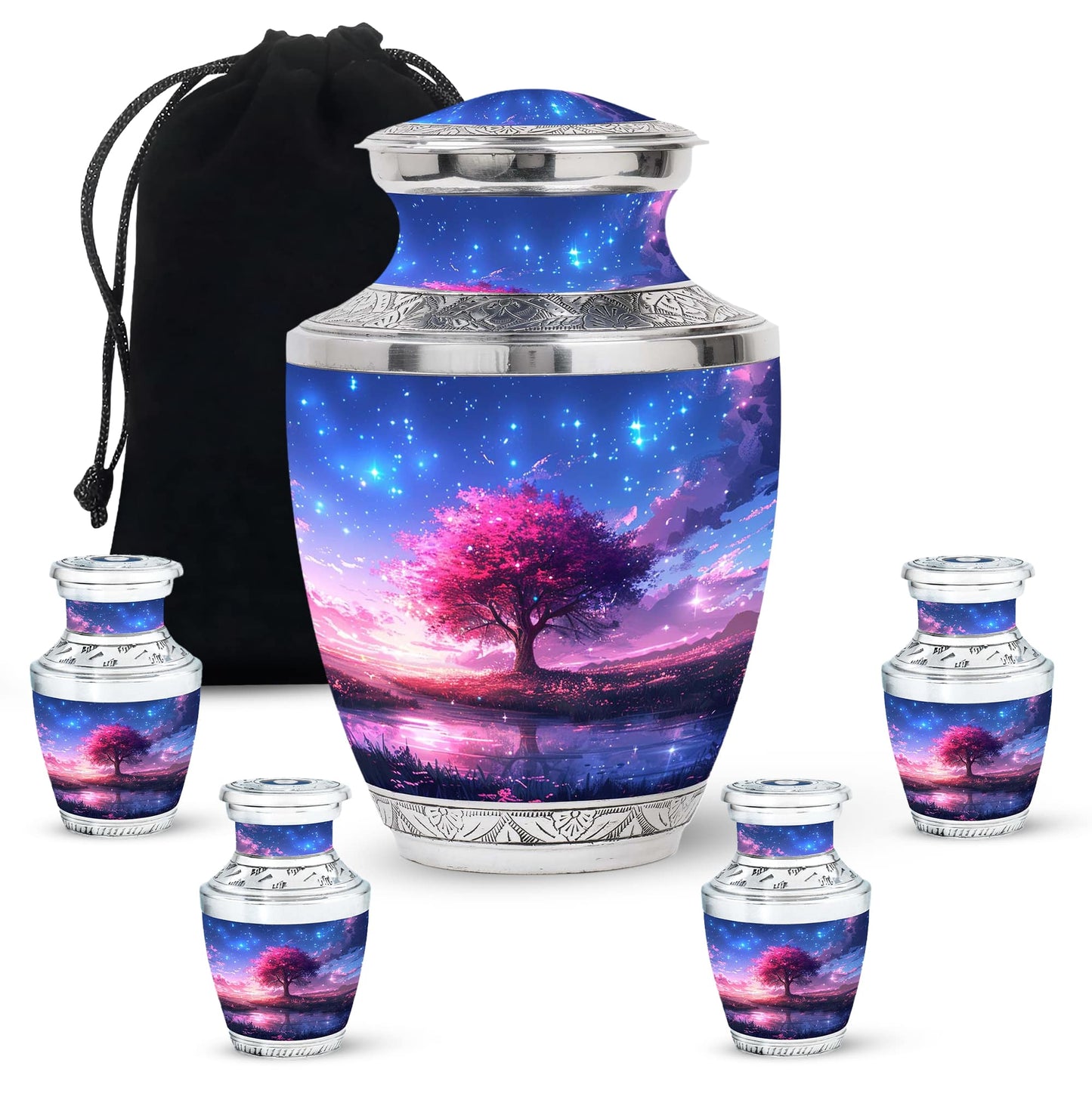 Pink Personalized Pink Cremation Urn for Women - 10-inch, 200 cu in - Yatskia