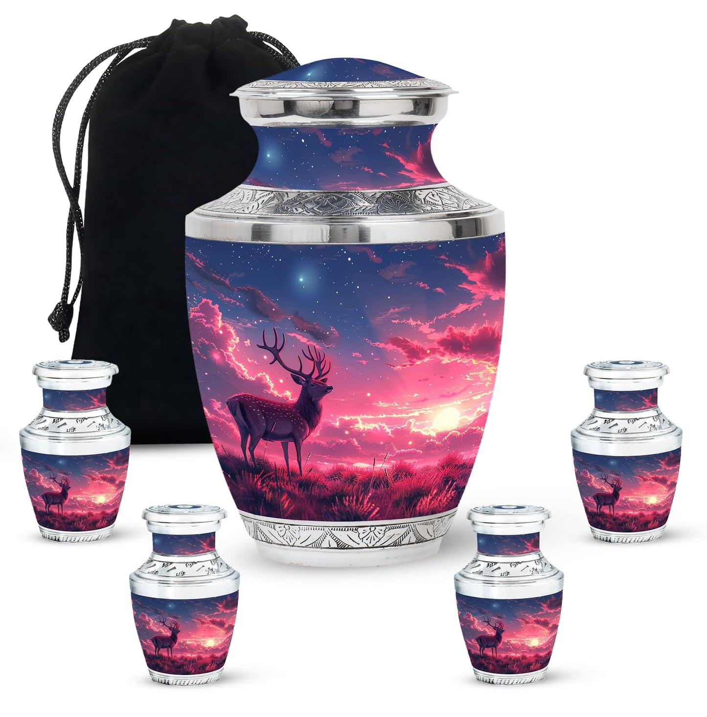 Personalized Deer Cremation Urn for Women - 10-inch, 200 cu in - Yatskia