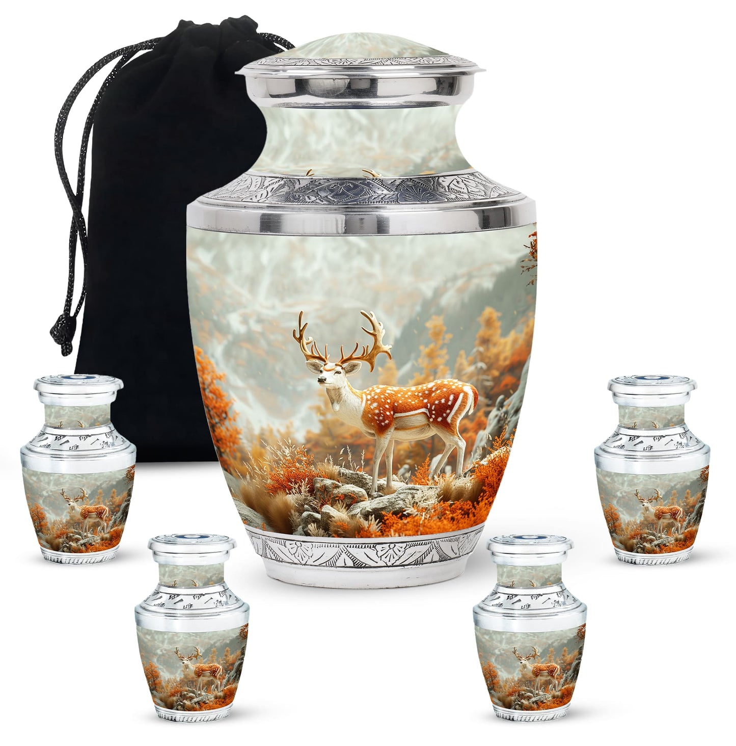 Personalized Deer Cremation Urn for Human Ashes - 10-inch, 200 cu in - Yatskia