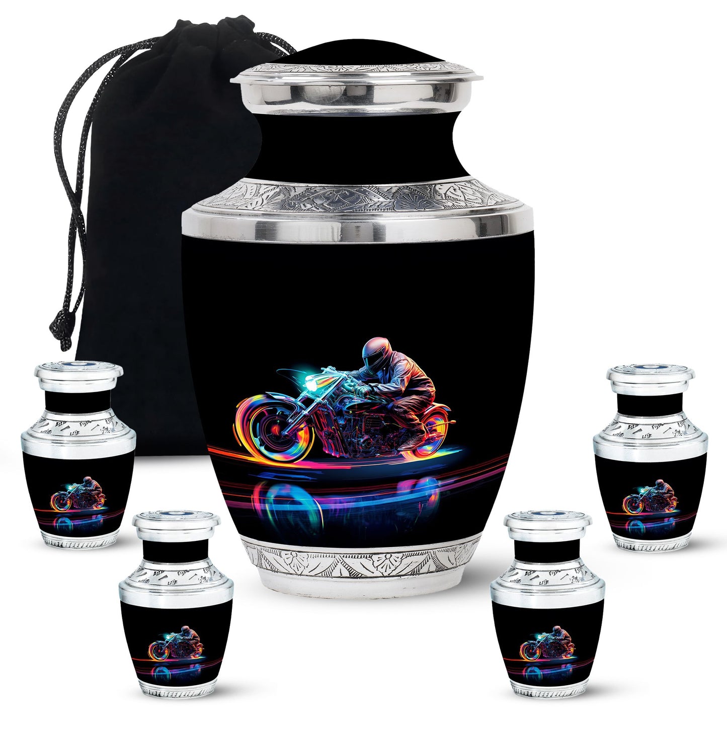 Personalized Motorcycle Cremation Urn for Human Ashes - 10-inch, 200 cu in - Yatskia