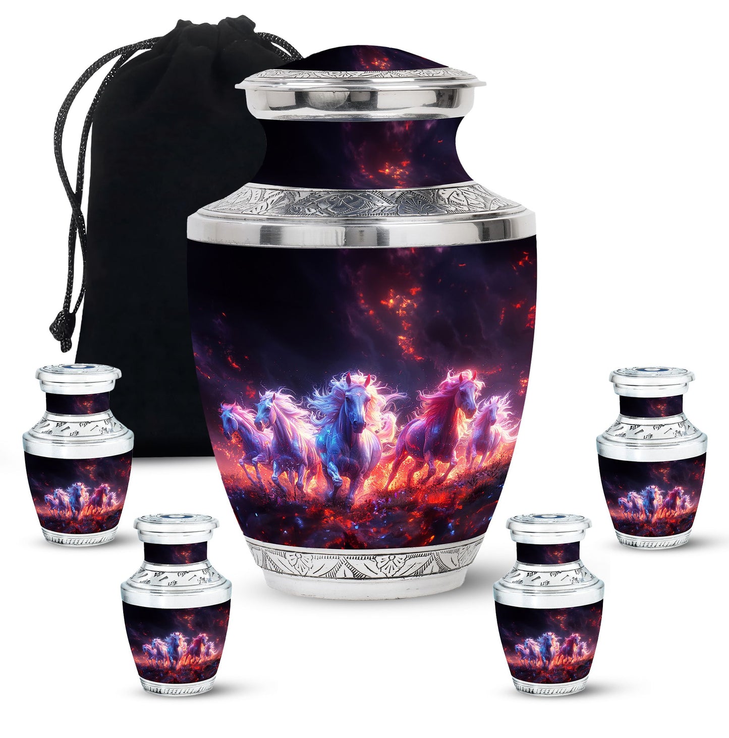 Personalized Horse Cremation Urn for Men - 10-inch, 200 cu in - Yatskia