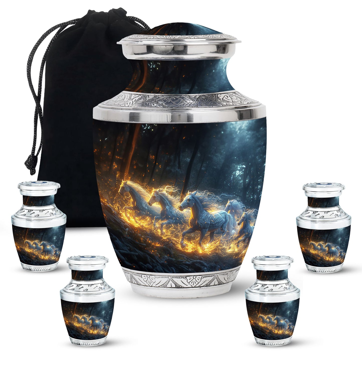 Personalized Horse Cremation Urn for Human Ashes - 10-inch, 200 cu in - Yatskia