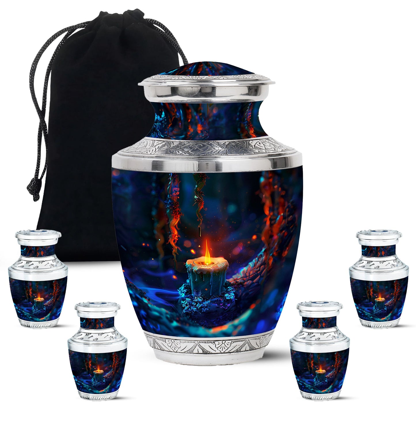 Personalized Fire Cremation Urn for Women - 10-inch, 200 cu in - Yatskia