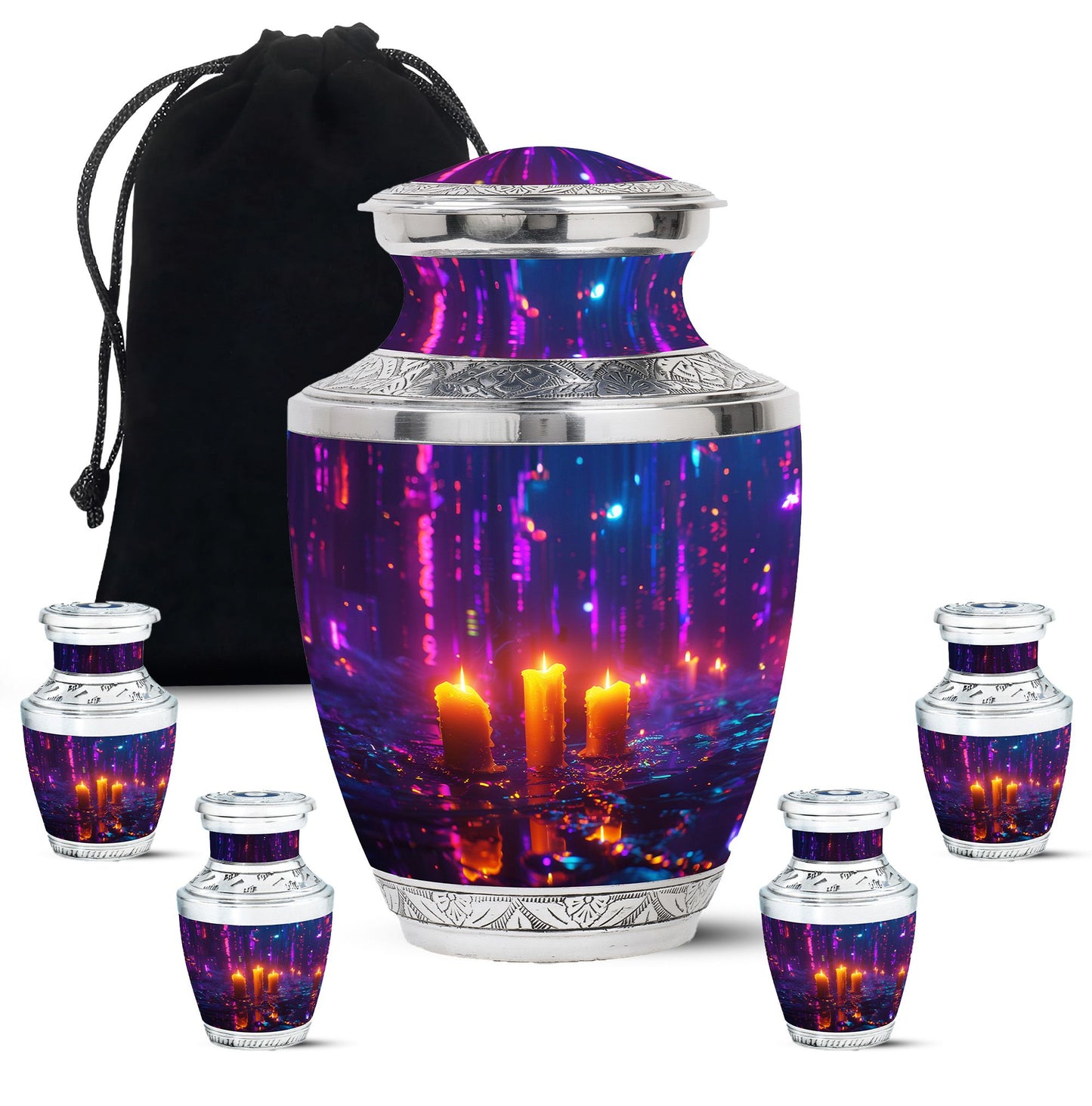 Personalized Candle Cremation Urn for Human Ashes - 10-inch, 200 cu in - Yatskia