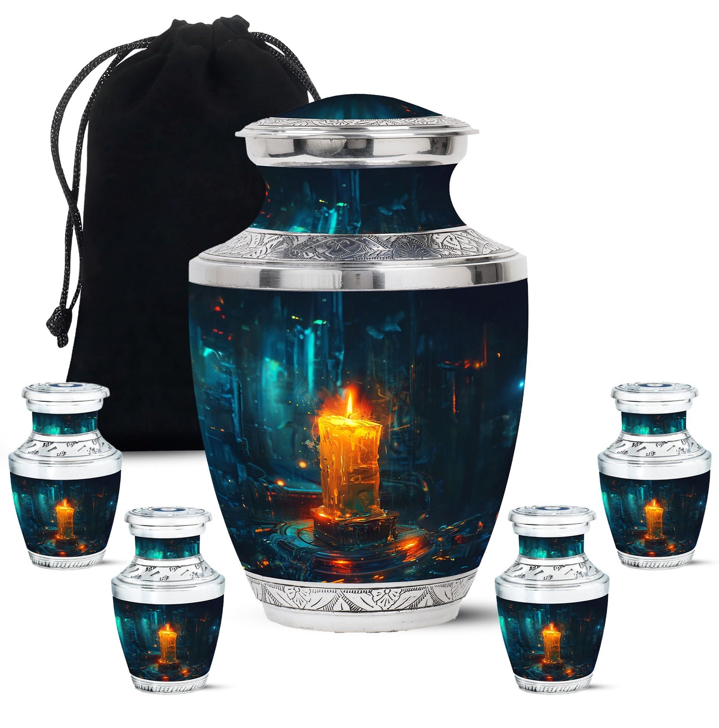 Personalized Candle Cremation Urn for Human Ashes - 10-inch, 200 cu in - Yatskia