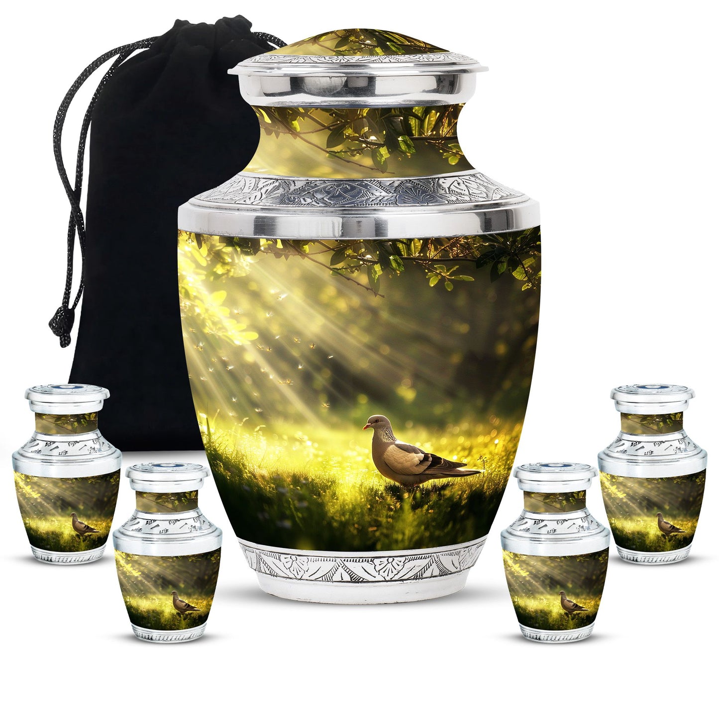 Personalized Dove Cremation Urn for Human Ashes - 3-inch, 200 cu in - Yatskia