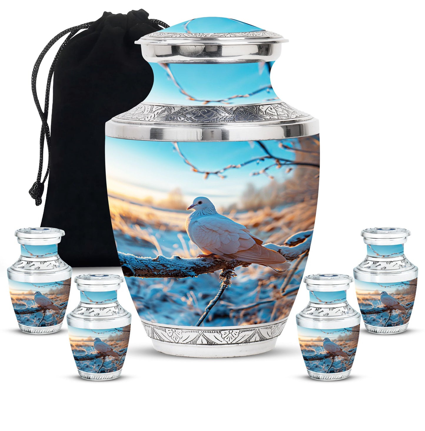 Personalized Bird Memorial Urn for Human Ashes - 10-inch, 200 cu in - Yatskia