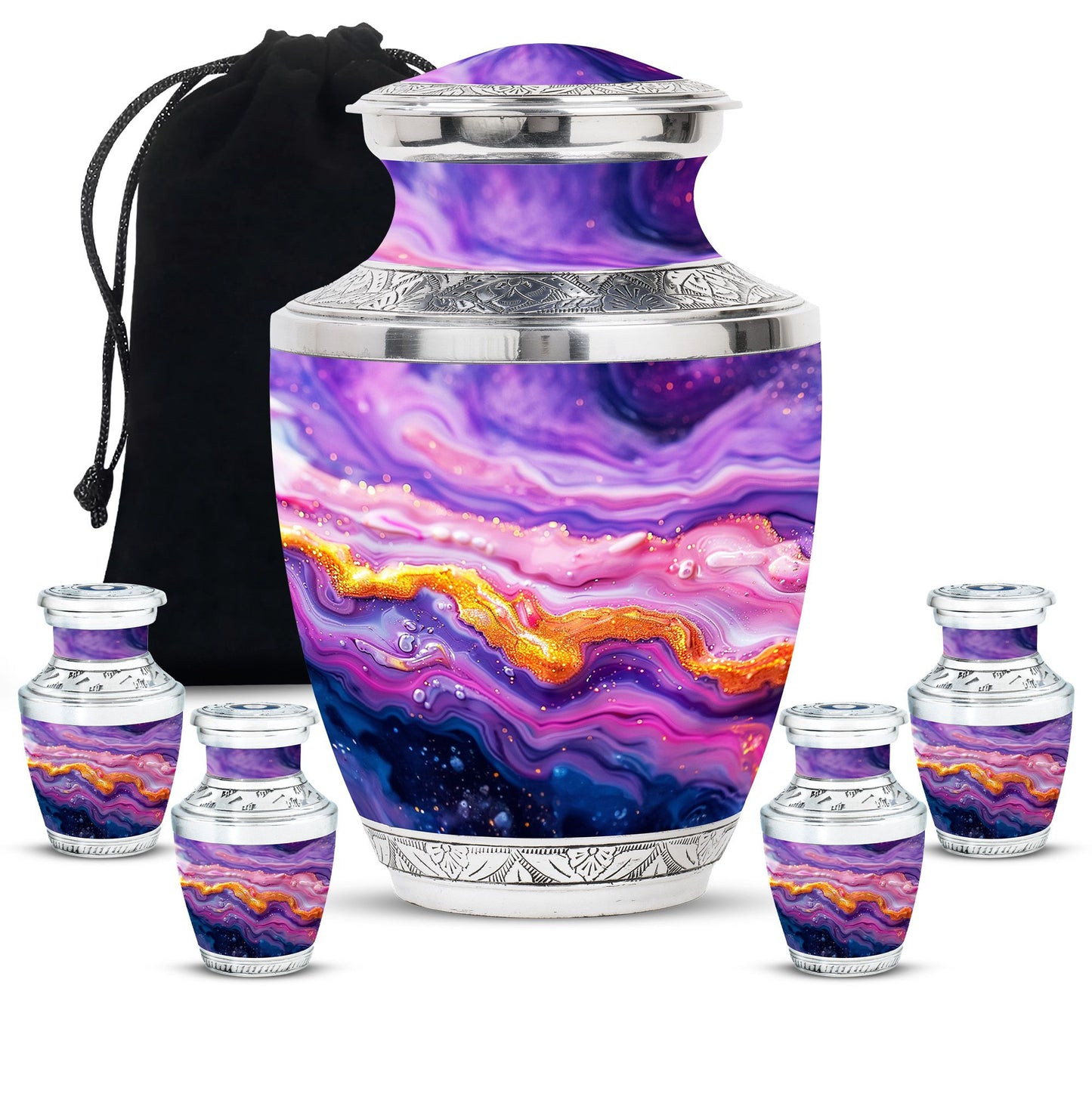 Purple Personalized Mother Cremation Urn for Mom - 10-inch, 200 cu in - Yatskia