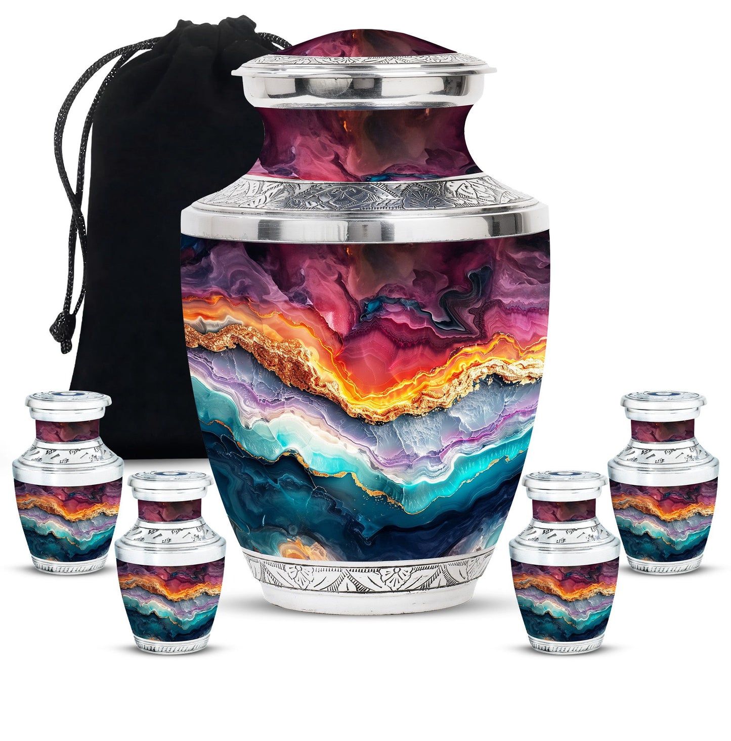 Personalized Marble Memorial Urn for Adult - 10-inch, 200 cu in - Yatskia