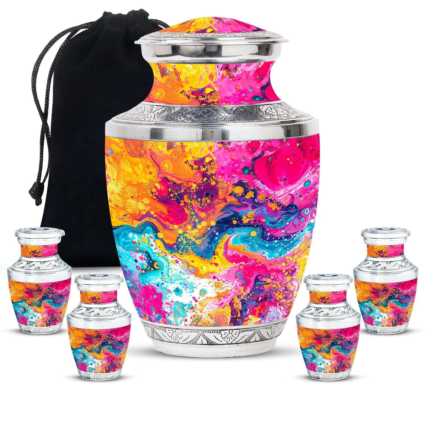 Colorful Personalized Marble Keepsake Urn for Human Ashes - 10-inch, 200 cu in - Yatskia