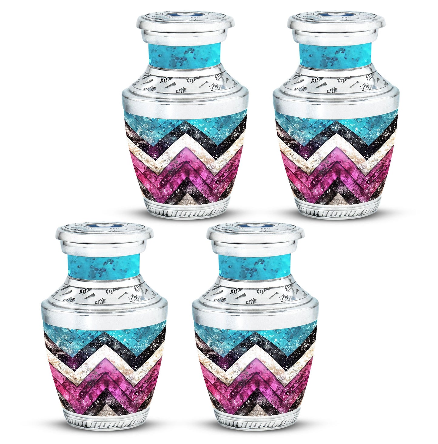Pink Personalized Artistic Memorial Urn for Adult Male - 10-inch, 200 cu in - Yatskia