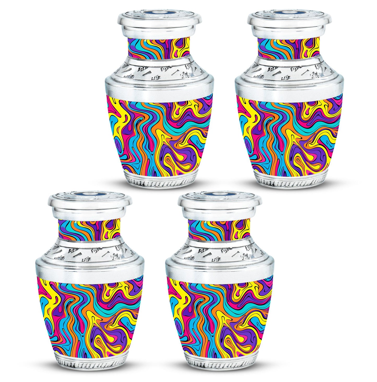 Colorful Personalized Artistic Cremation Urn for Human Ashes - 10-inch, 200 cu in - Yatskia