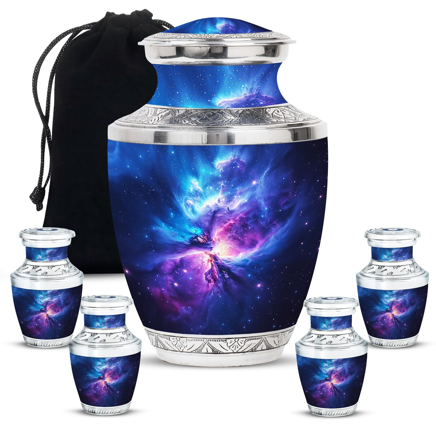 Personalized Galaxy Cremation Urn for Human Ashes - 10-inch, 200 cu in - Yatskia