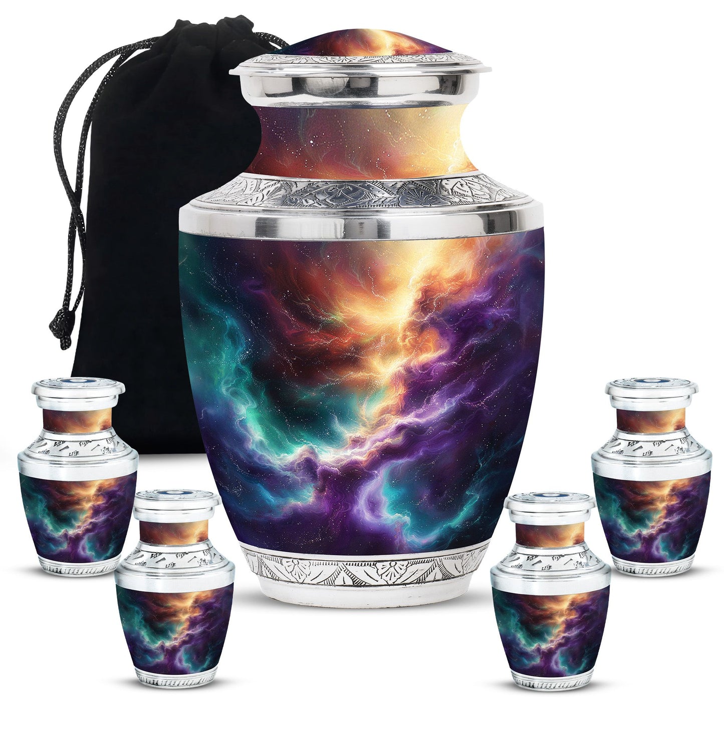 Personalized Galaxy Cremation Urn for Men & Women - 10-inch, 200 cu in - Yatskia