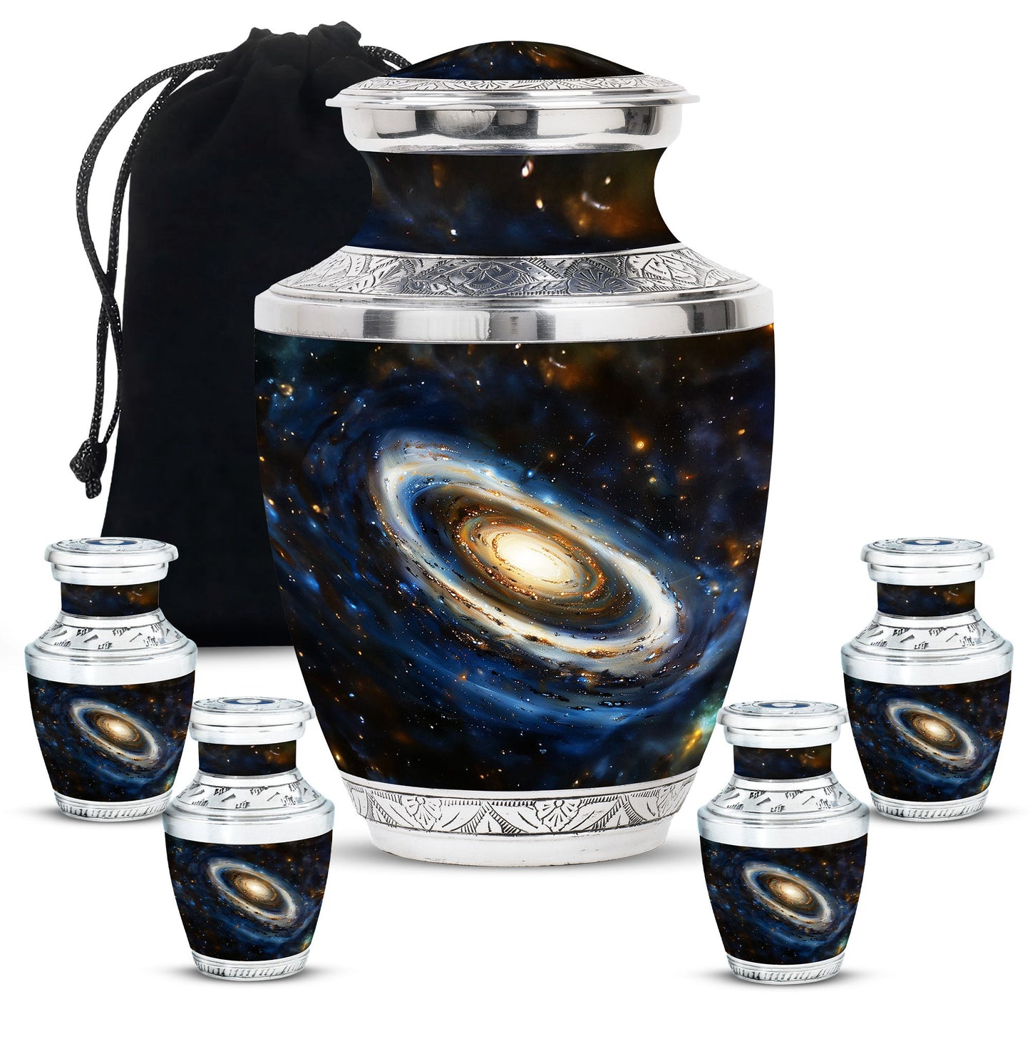 Personalized Galaxy Cremation Urn for Adult Male - 10-inch, 200 cu in - Yatskia
