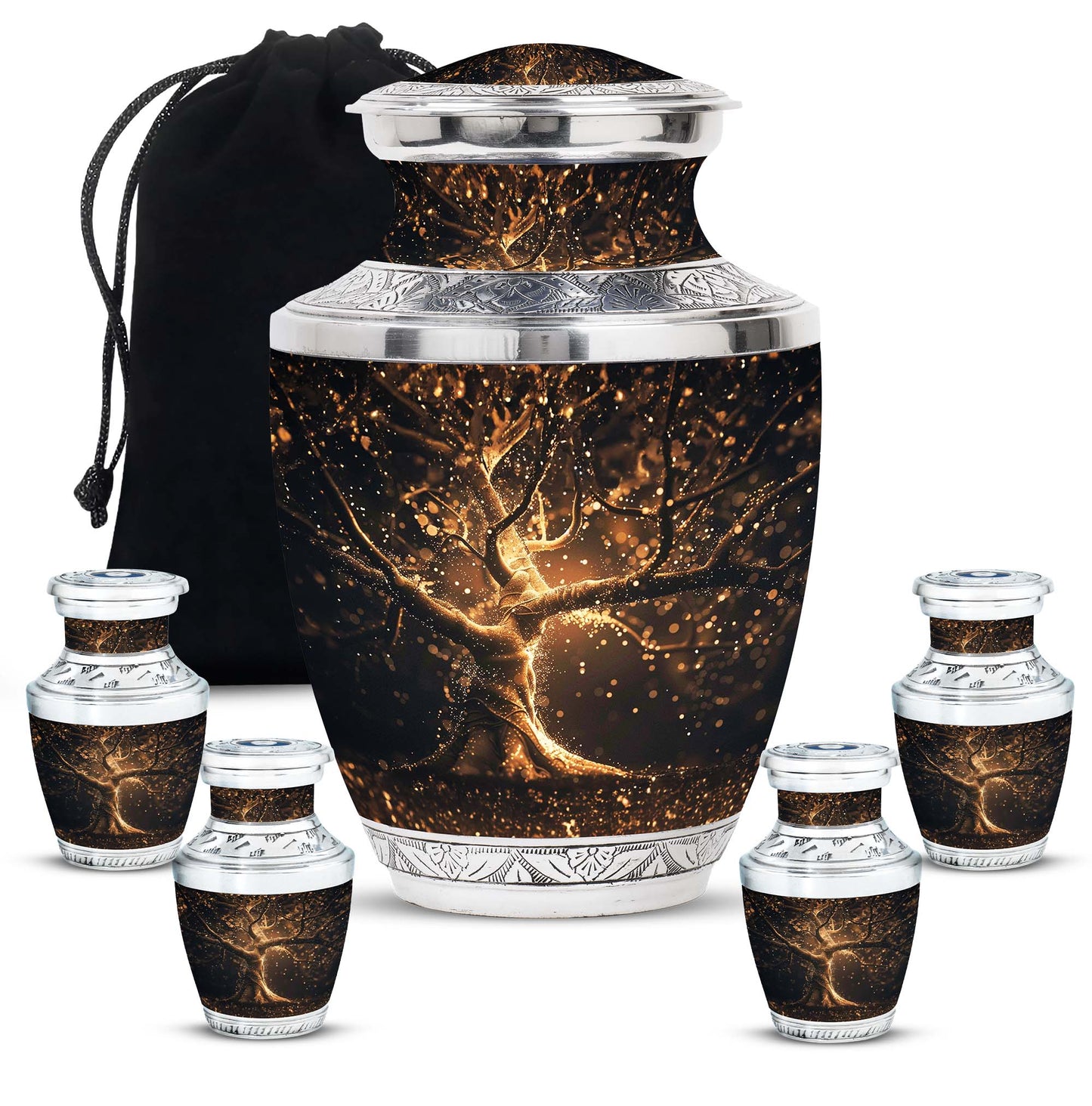 Personalized Tree of Life Cremation Urn for Human Ashes - 10-inch, 200 cu in - Yatskia